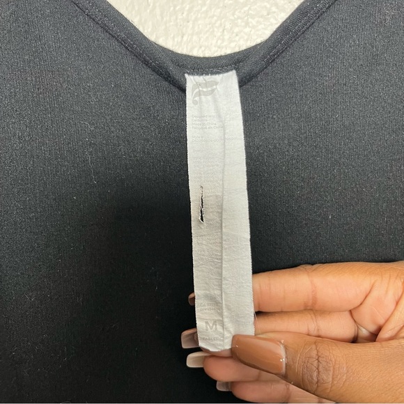 Fabletics Women Dress Medium Black Knit V-Neck Midi Side Split Tank Top - Picture 2 of 6